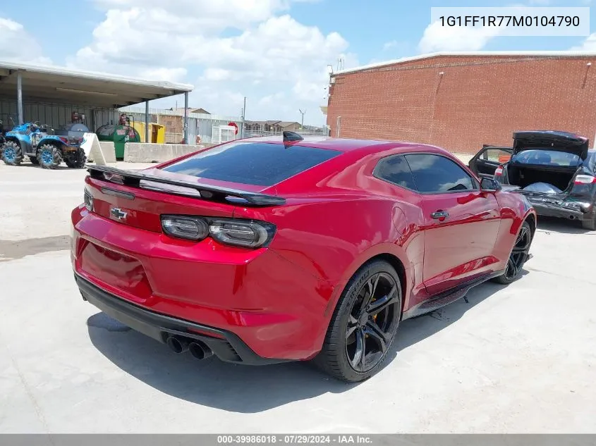 2021 Chevrolet Camaro Rwd 1Ss VIN: 1G1FF1R77M0104790 Lot: 39986018