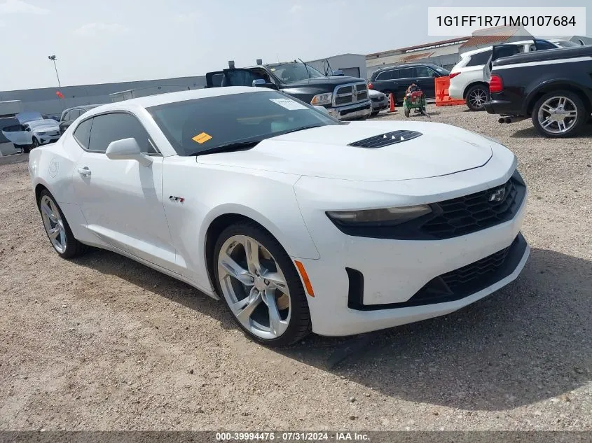 2021 Chevrolet Camaro Rwd Lt1 VIN: 1G1FF1R71M0107684 Lot: 39994475