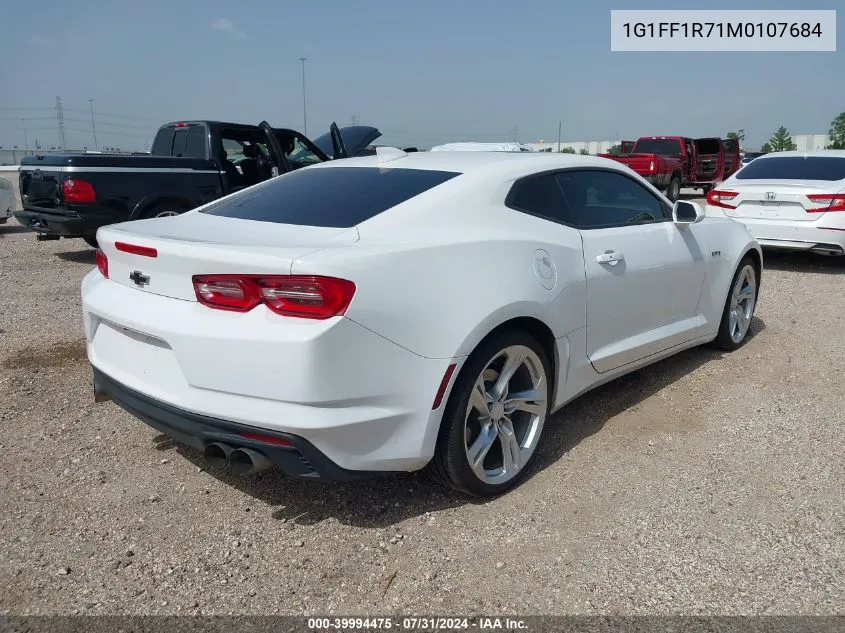 2021 Chevrolet Camaro Rwd Lt1 VIN: 1G1FF1R71M0107684 Lot: 39994475