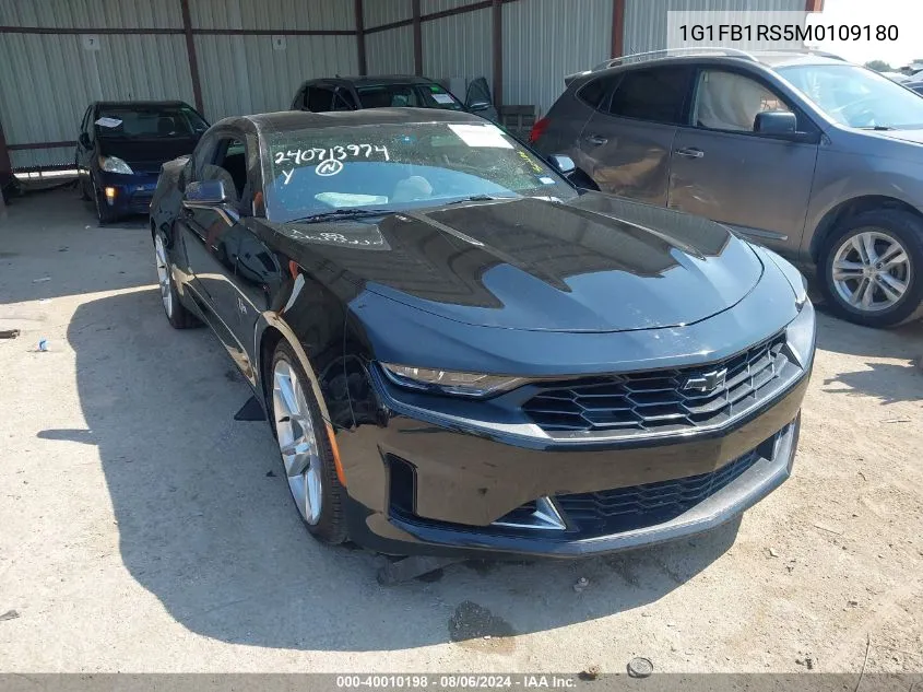 2021 Chevrolet Camaro Rwd 1Lt VIN: 1G1FB1RS5M0109180 Lot: 40010198