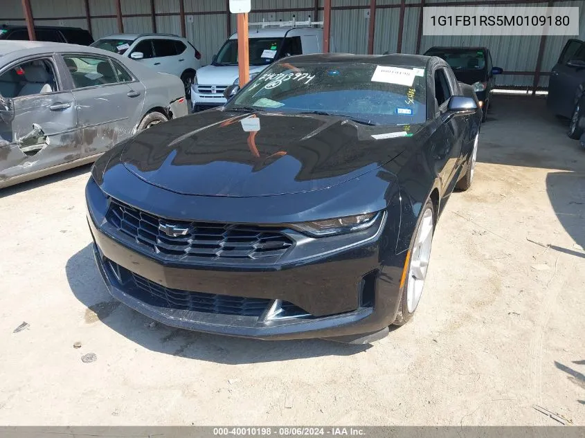 2021 Chevrolet Camaro Rwd 1Lt VIN: 1G1FB1RS5M0109180 Lot: 40010198