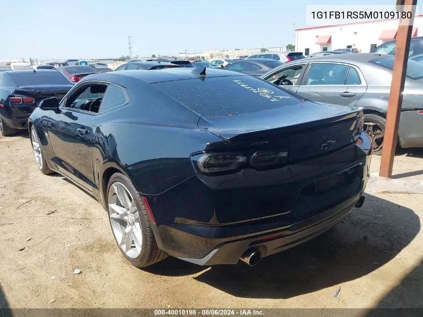 2021 Chevrolet Camaro Rwd 1Lt VIN: 1G1FB1RS5M0109180 Lot: 40010198