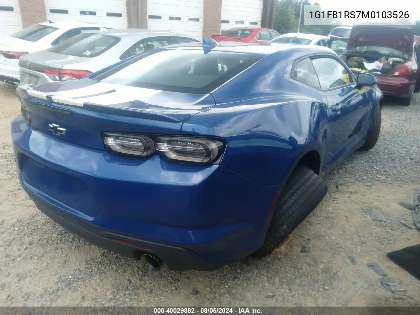 2021 Chevrolet Camaro Rwd 1Lt VIN: 1G1FB1RS7M0103526 Lot: 40029882