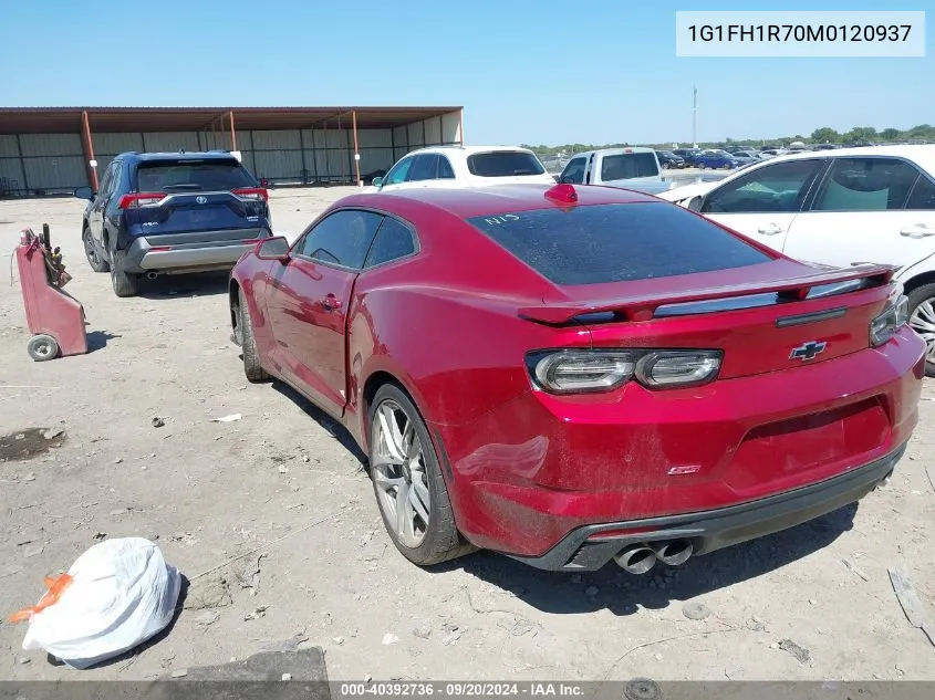 2021 Chevrolet Camaro Rwd 2Ss VIN: 1G1FH1R70M0120937 Lot: 40392736