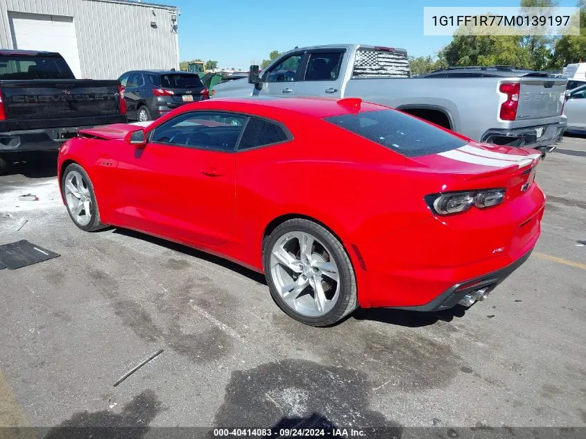 2021 Chevrolet Camaro Rwd Lt1 VIN: 1G1FF1R77M0139197 Lot: 40414083