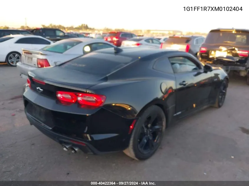 2021 Chevrolet Camaro Lz/Ss VIN: 1G1FF1R7XM0102404 Lot: 40422364