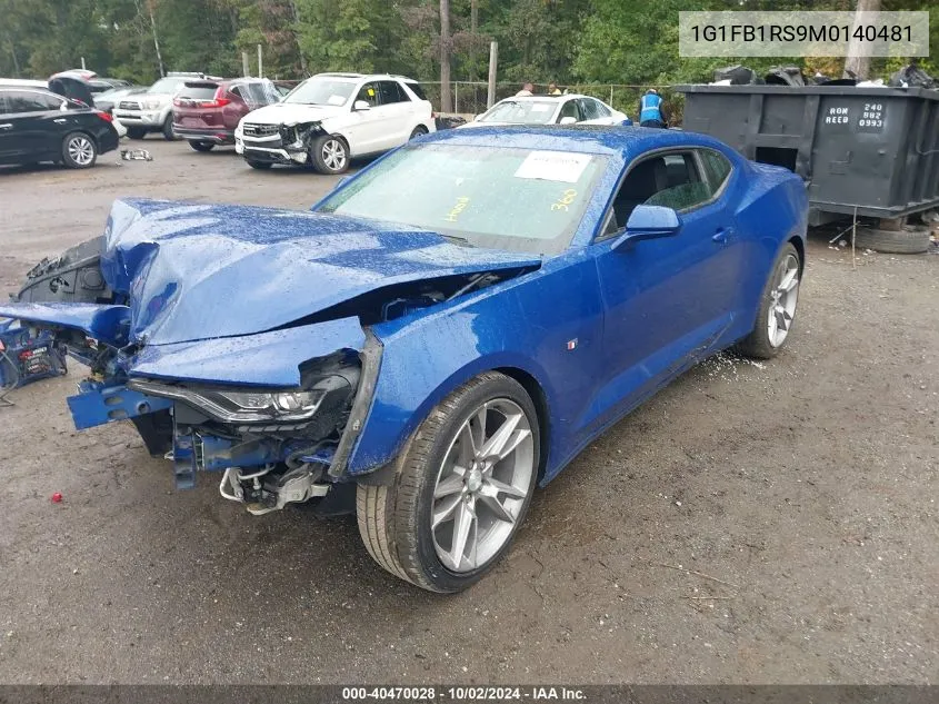 2021 Chevrolet Camaro Rwd 1Lt VIN: 1G1FB1RS9M0140481 Lot: 40470028