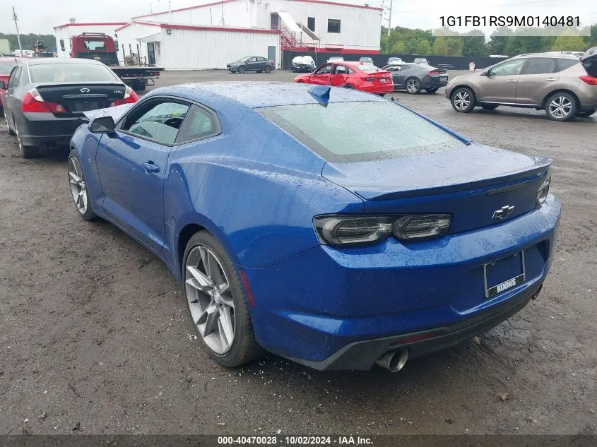 2021 Chevrolet Camaro Rwd 1Lt VIN: 1G1FB1RS9M0140481 Lot: 40470028