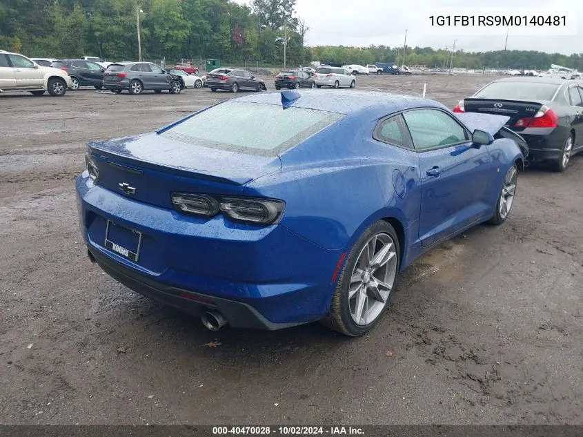 2021 Chevrolet Camaro Rwd 1Lt VIN: 1G1FB1RS9M0140481 Lot: 40470028