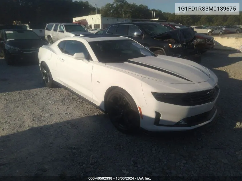 2021 Chevrolet Camaro Rwd 2Lt VIN: 1G1FD1RS3M0139675 Lot: 40502998