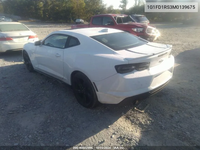 2021 Chevrolet Camaro Rwd 2Lt VIN: 1G1FD1RS3M0139675 Lot: 40502998