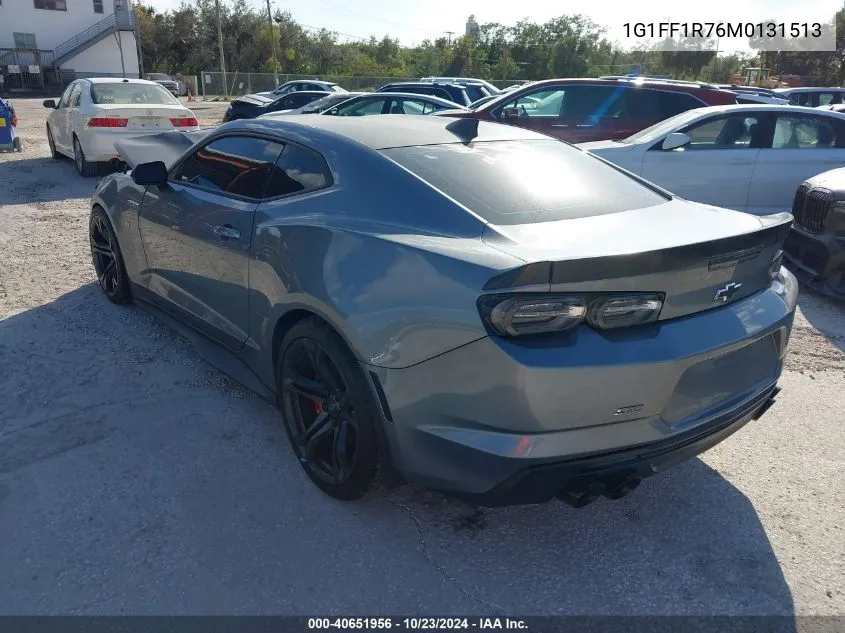 2021 Chevrolet Camaro Rwd 1Ss VIN: 1G1FF1R76M0131513 Lot: 40651956