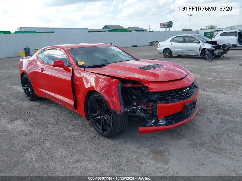 2021 Chevrolet Camaro Rwd Lt1 VIN: 1G1FF1R76M0137201 Lot: 40707745