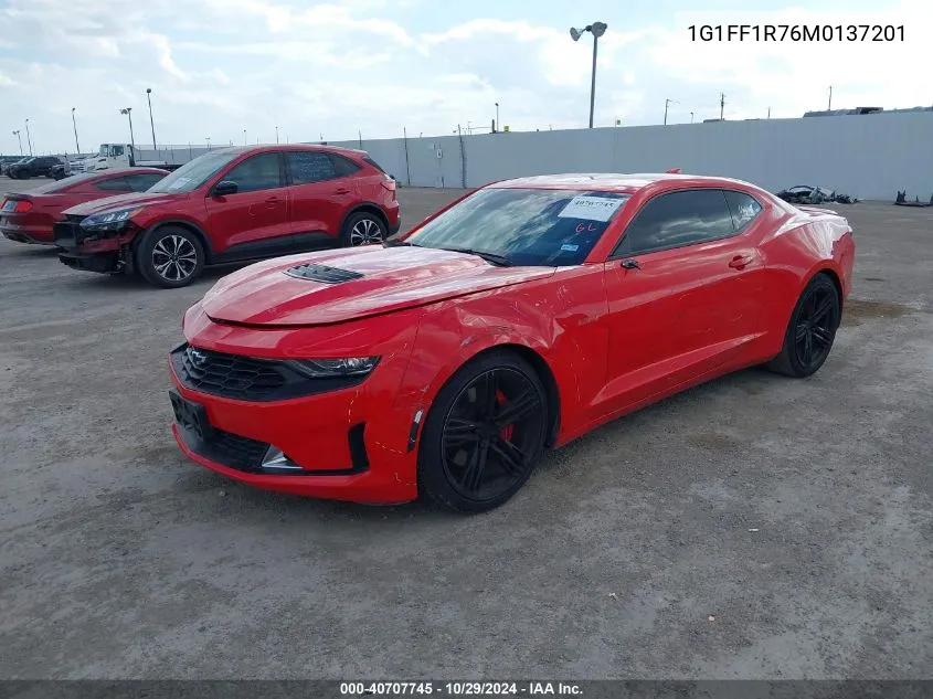 2021 Chevrolet Camaro Rwd Lt1 VIN: 1G1FF1R76M0137201 Lot: 40707745