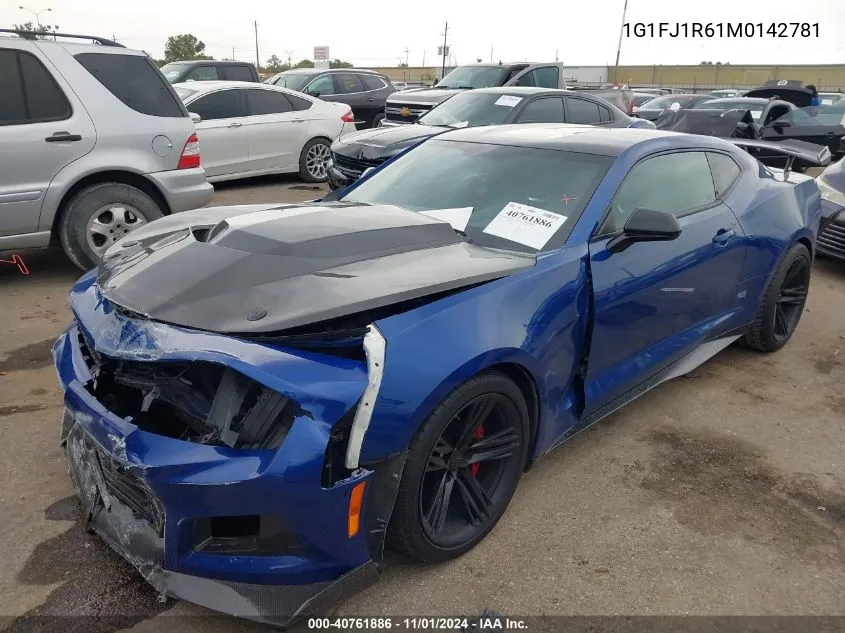 2021 Chevrolet Camaro Rwd Zl1 VIN: 1G1FJ1R61M0142781 Lot: 40761886