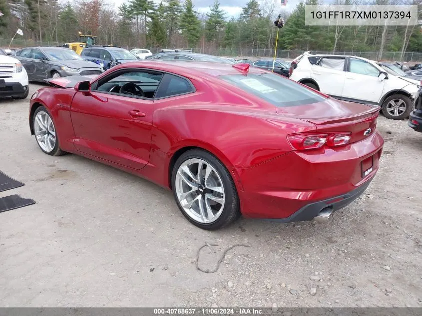 2021 Chevrolet Camaro Rwd Lt1 VIN: 1G1FF1R7XM0137394 Lot: 40788637