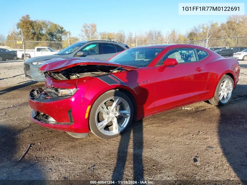 2021 Chevrolet Camaro Rwd Lt1 VIN: 1G1FF1R77M0122691 Lot: 40841284