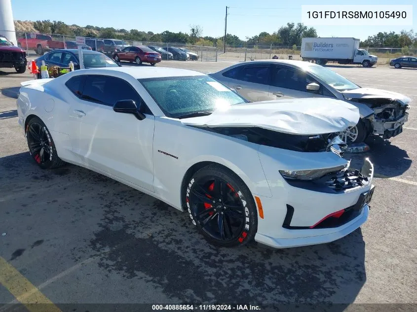 2021 Chevrolet Camaro Rwd 2Lt VIN: 1G1FD1RS8M0105490 Lot: 40885654