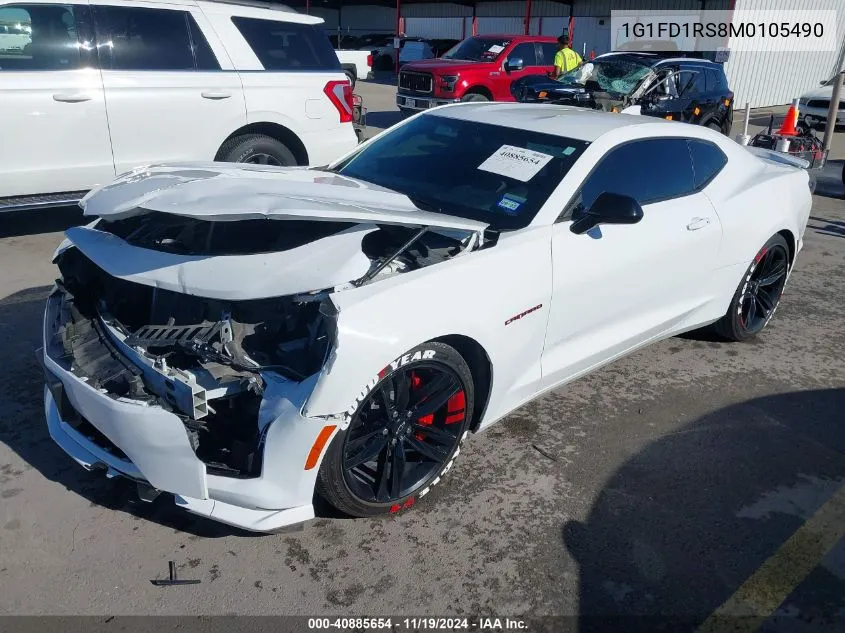 2021 Chevrolet Camaro Rwd 2Lt VIN: 1G1FD1RS8M0105490 Lot: 40885654