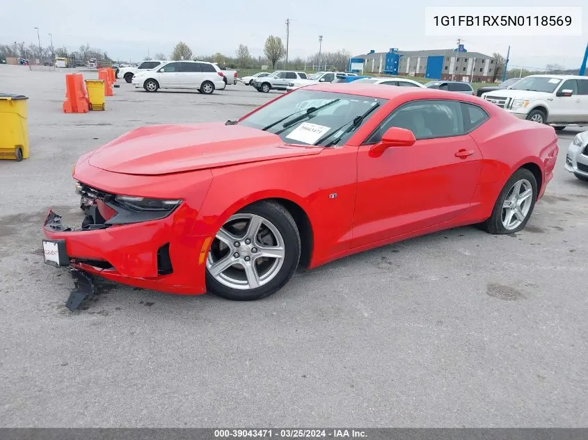 2022 Chevrolet Camaro Rwd 1Lt VIN: 1G1FB1RX5N0118569 Lot: 39043471