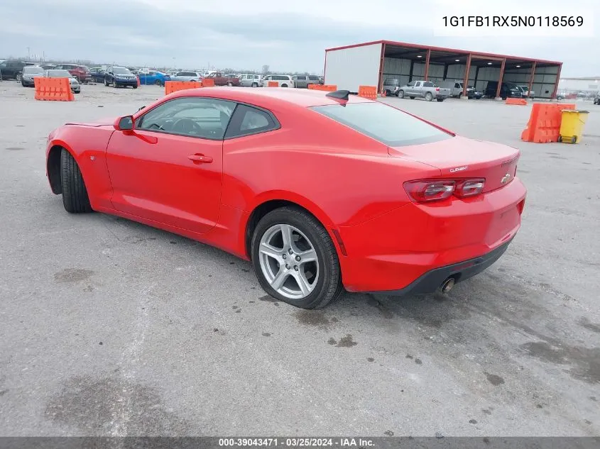 2022 Chevrolet Camaro Rwd 1Lt VIN: 1G1FB1RX5N0118569 Lot: 39043471