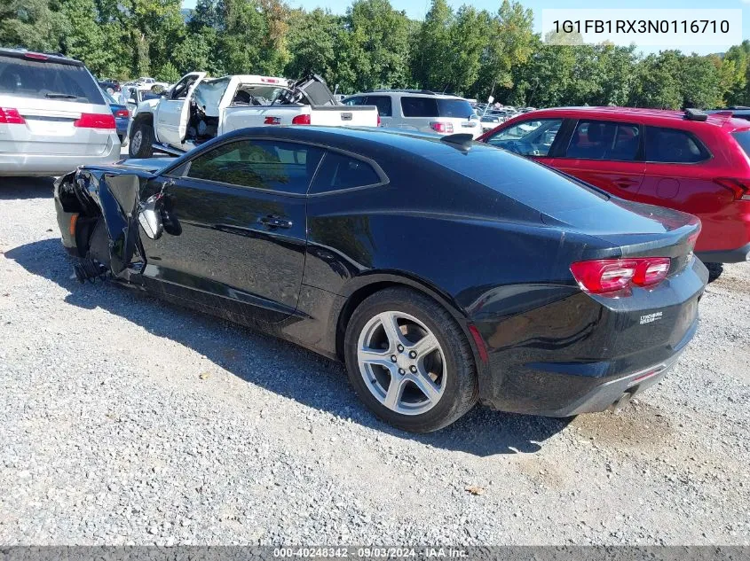 2022 Chevrolet Camaro Rwd 1Lt VIN: 1G1FB1RX3N0116710 Lot: 40248342