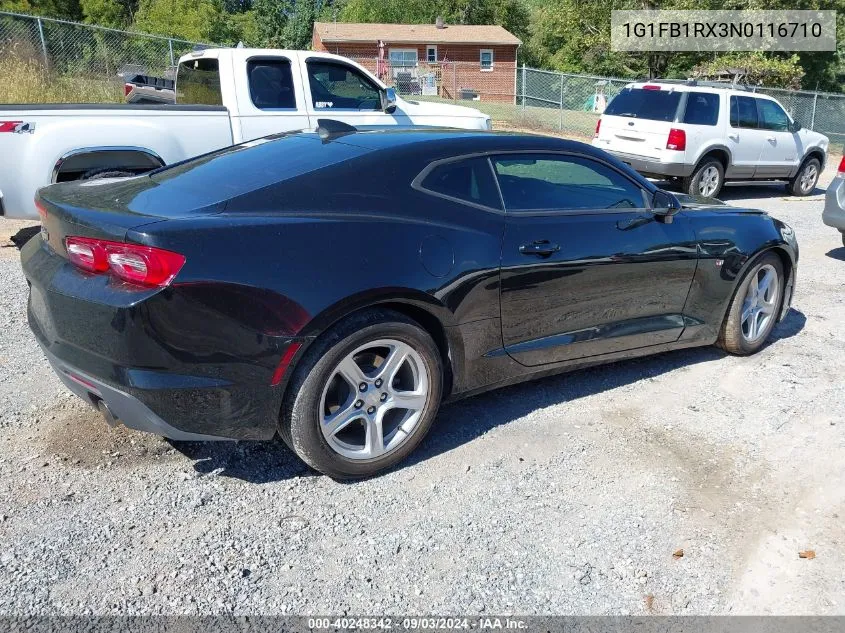 2022 Chevrolet Camaro Rwd 1Lt VIN: 1G1FB1RX3N0116710 Lot: 40248342