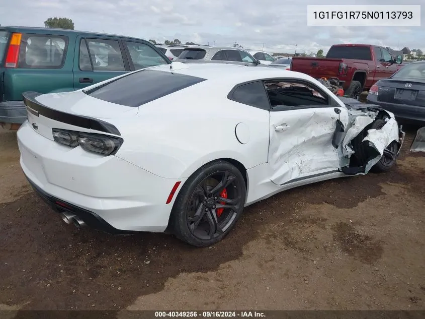 2022 Chevrolet Camaro Rwd 2Ss VIN: 1G1FG1R75N0113793 Lot: 40349256