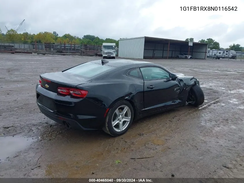 2022 Chevrolet Camaro Rwd 1Lt VIN: 1G1FB1RX8N0116542 Lot: 40465040