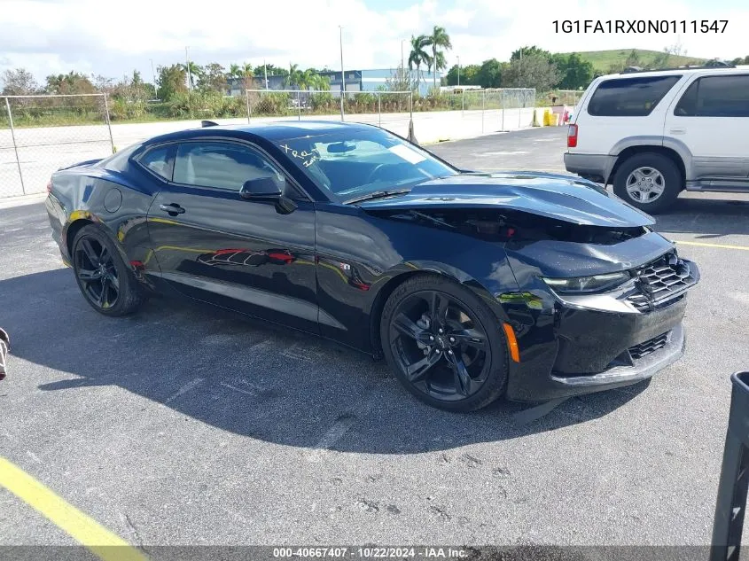 2022 Chevrolet Camaro Rwd 1Lt VIN: 1G1FA1RX0N0111547 Lot: 40667407