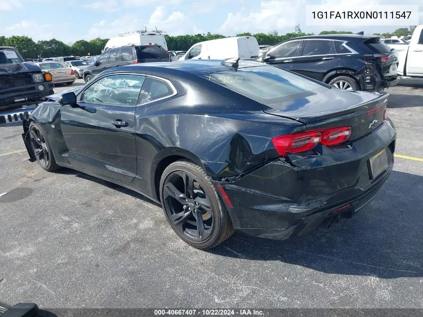 2022 Chevrolet Camaro Rwd 1Lt VIN: 1G1FA1RX0N0111547 Lot: 40667407