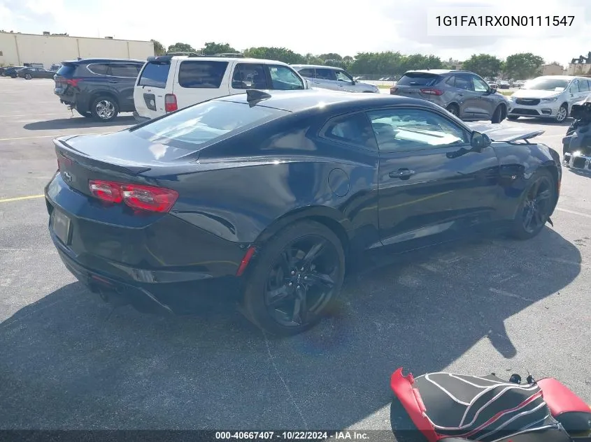 2022 Chevrolet Camaro Rwd 1Lt VIN: 1G1FA1RX0N0111547 Lot: 40667407