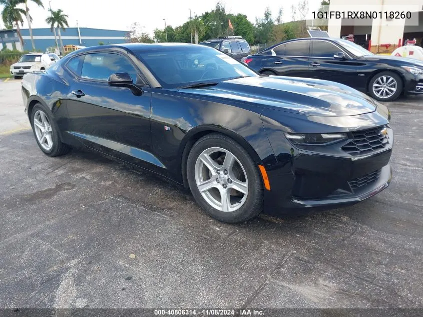 2022 Chevrolet Camaro Rwd 1Lt VIN: 1G1FB1RX8N0118260 Lot: 40806314