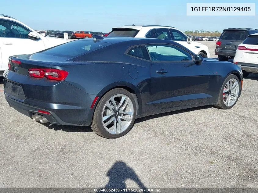 2022 Chevrolet Camaro Rwd Lt1 VIN: 1G1FF1R72N0129405 Lot: 40852439