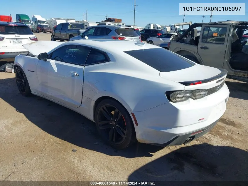 2022 Chevrolet Camaro Rwd 2Lt VIN: 1G1FC1RX0N0106097 Lot: 40861540