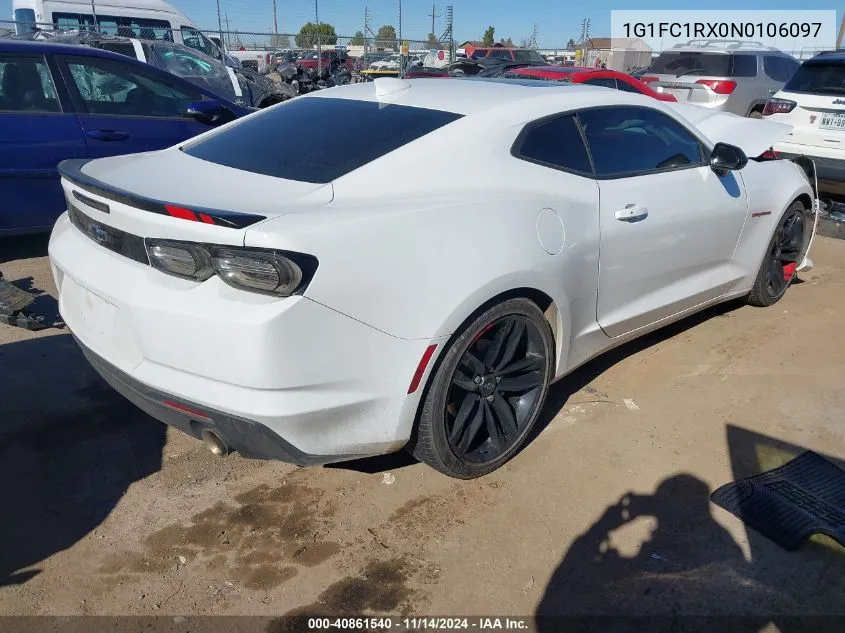 2022 Chevrolet Camaro Rwd 2Lt VIN: 1G1FC1RX0N0106097 Lot: 40861540