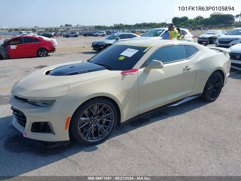 2023 Chevrolet Camaro Rwd Zl1 VIN: 1G1FK1R63P0105894 Lot: 39471091