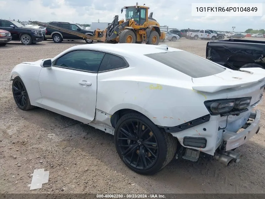 2023 Chevrolet Camaro Rwd Zl1 VIN: 1G1FK1R64P0104849 Lot: 40062280