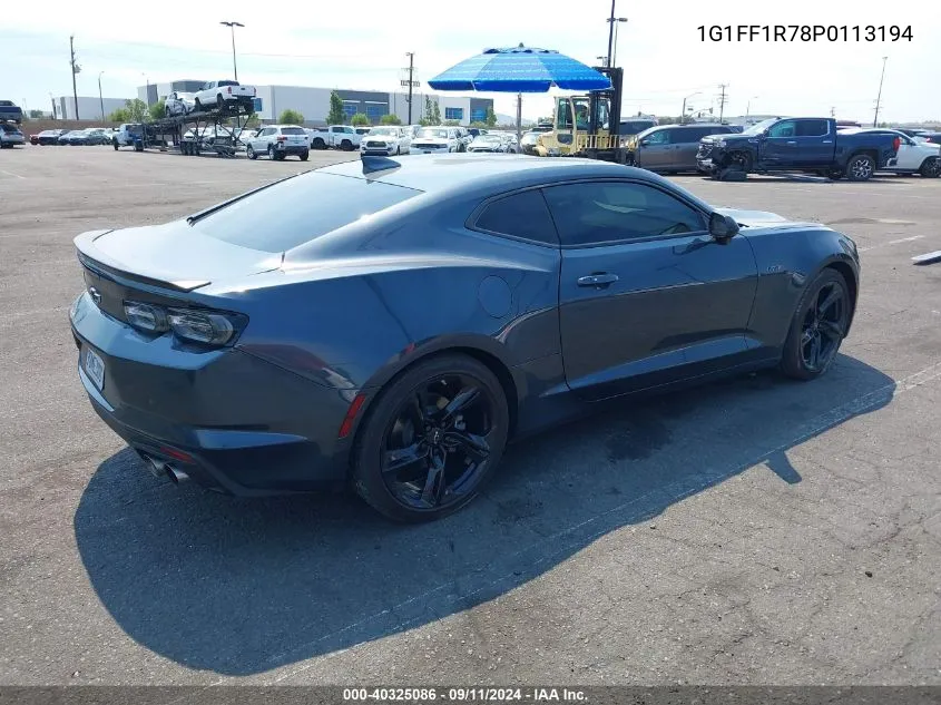 2023 Chevrolet Camaro Rwd Lt1 VIN: 1G1FF1R78P0113194 Lot: 40325086