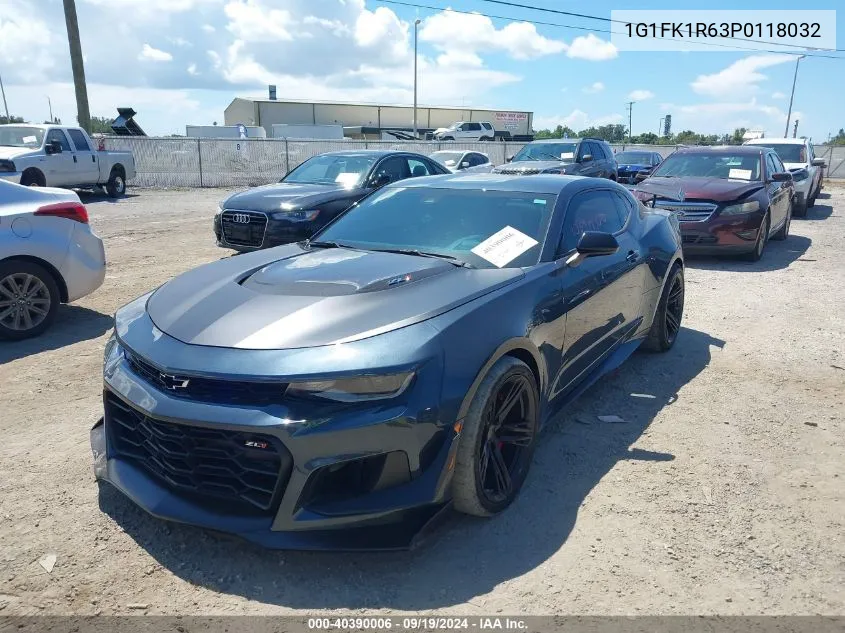 2023 Chevrolet Camaro Rwd Zl1 VIN: 1G1FK1R63P0118032 Lot: 40390006