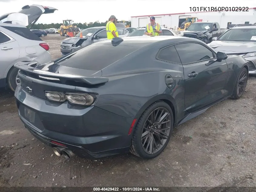 2023 Chevrolet Camaro Rwd Zl1 VIN: 1G1FK1R60P0102922 Lot: 40429422