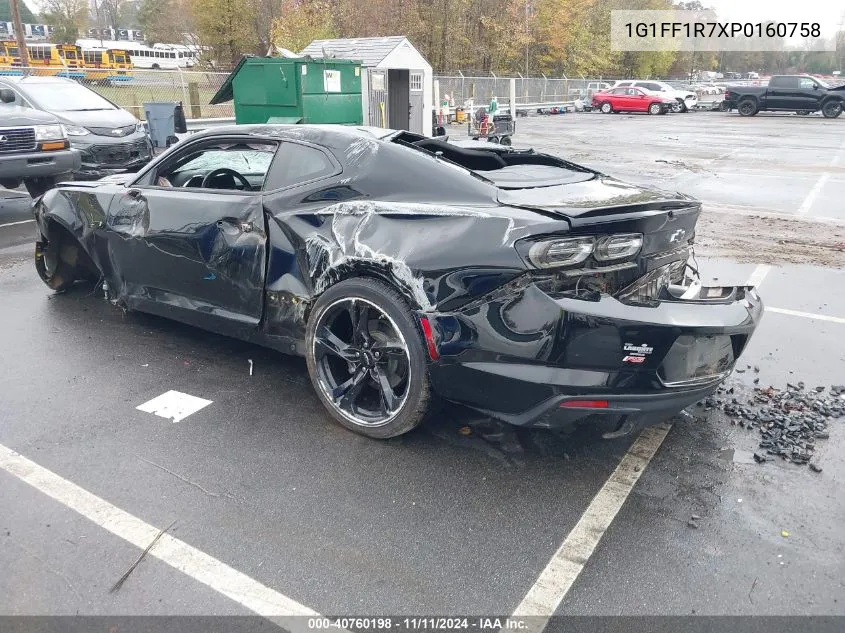 2023 Chevrolet Camaro Rwd Lt1 VIN: 1G1FF1R7XP0160758 Lot: 40760198