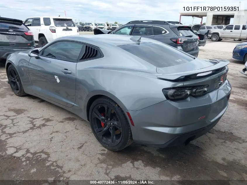 2023 Chevrolet Camaro Rwd 1Ss VIN: 1G1FF1R78P0159351 Lot: 40772436