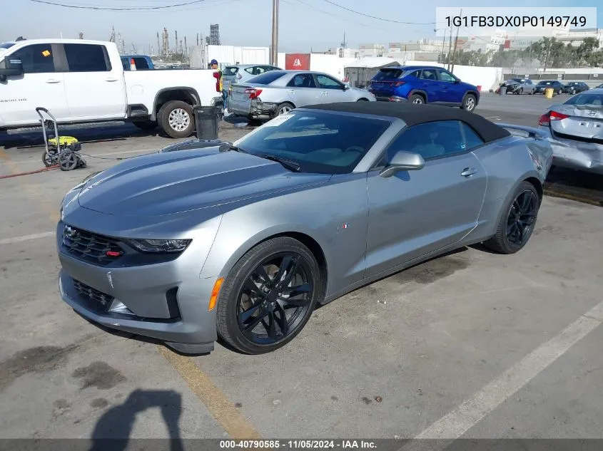 2023 Chevrolet Camaro Rwd 1Lt VIN: 1G1FB3DX0P0149749 Lot: 40790585