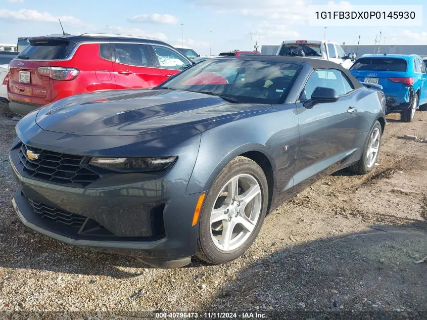 2023 Chevrolet Camaro Rwd 1Lt VIN: 1G1FB3DX0P0145930 Lot: 40796473