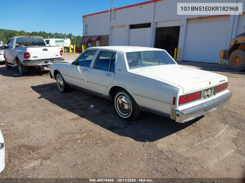 1G1BN51E0KR182968 1989 Chevrolet Caprice Classic