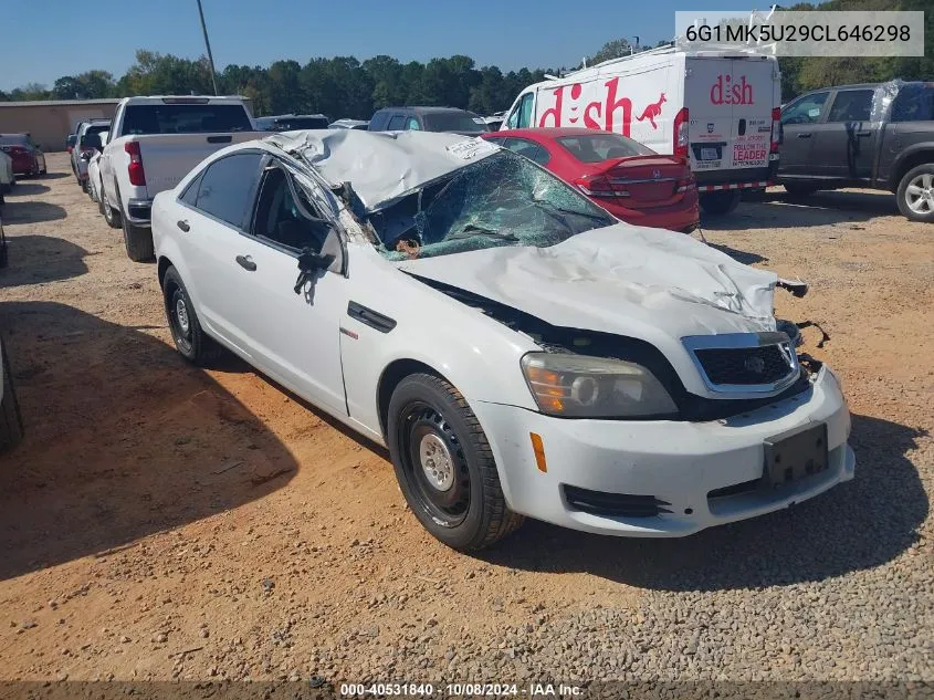 2012 Chevrolet Caprice Police VIN: 6G1MK5U29CL646298 Lot: 40531840