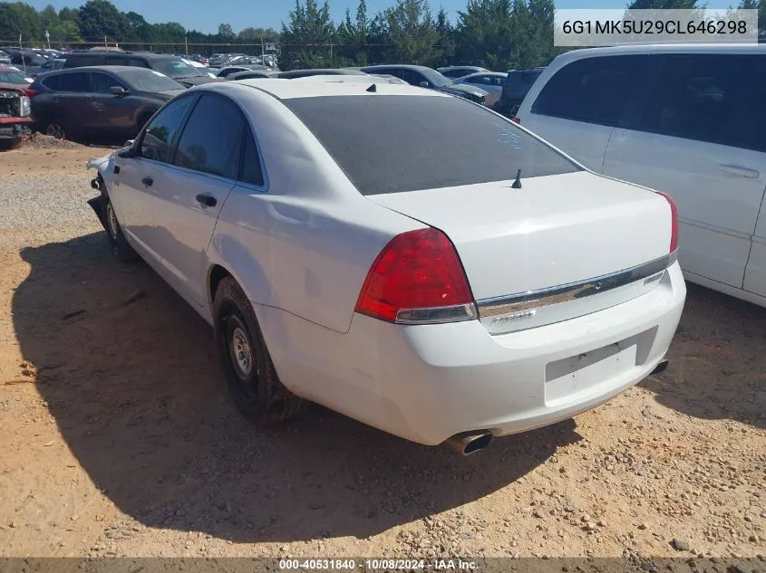 2012 Chevrolet Caprice Police VIN: 6G1MK5U29CL646298 Lot: 40531840