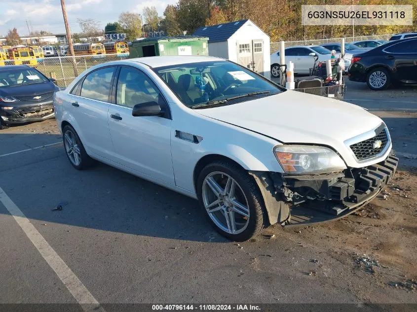 2014 Chevrolet Caprice Police VIN: 6G3NS5U26EL931118 Lot: 40796144