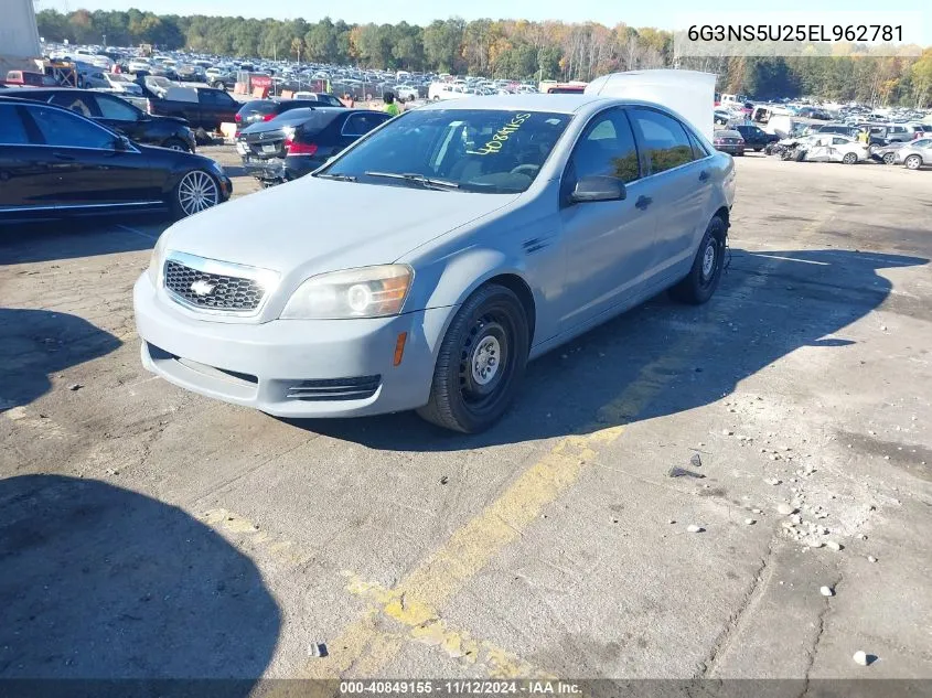 2014 Chevrolet Caprice Police VIN: 6G3NS5U25EL962781 Lot: 40849155